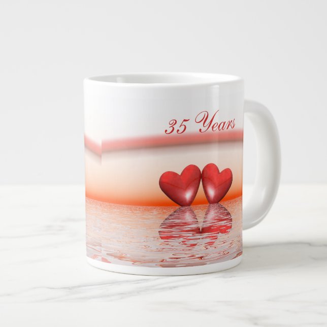 Tasse Géante Coeurs coralliens du 35e anniversaire (Devant droit)