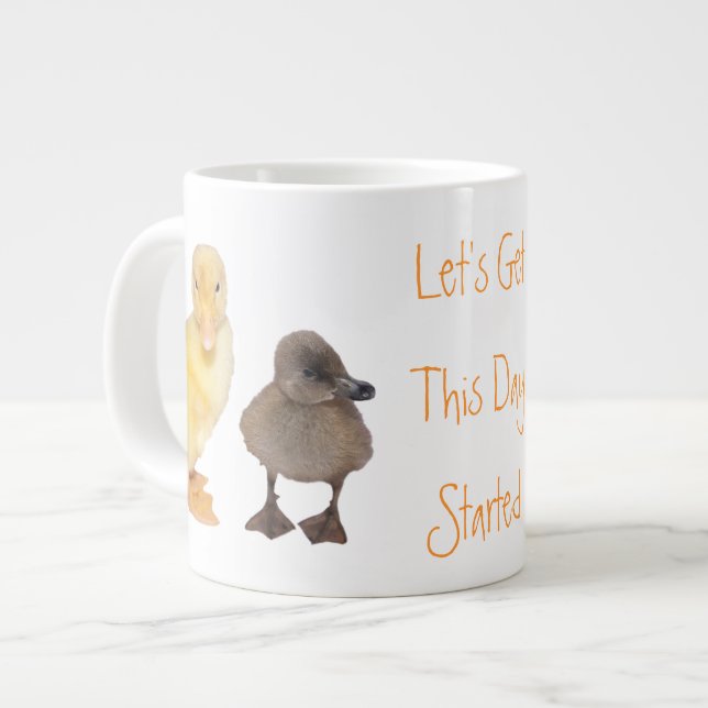 Tasse Géante Colliers jaunes et gris adorables Photographie (Devant gauche)