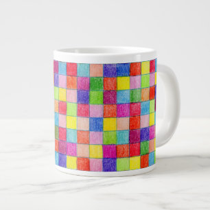 Tasse Géante Coloré En Carrés Papier Graphique