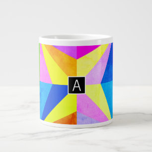Tasse Géante Coloré Moderne Multi-Coloré Géométrique   Monogram