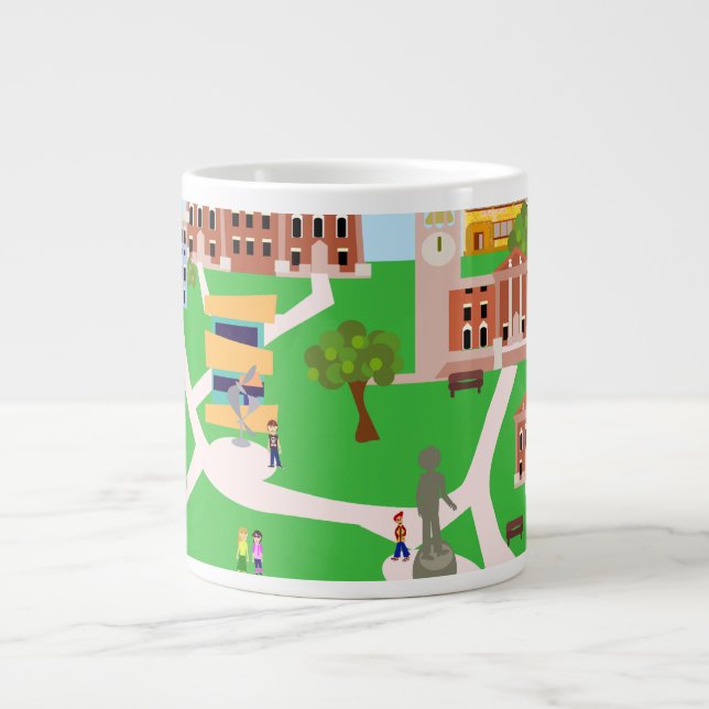 Tasse Géante Conception de campus cool (Devant)