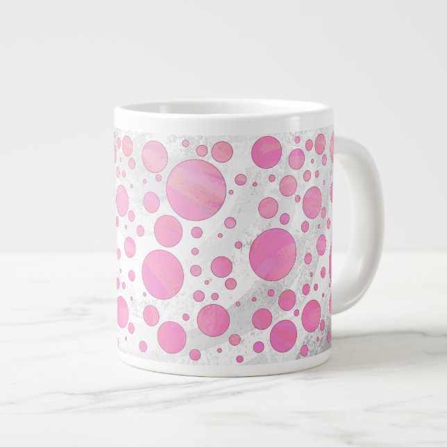 Tasse Géante Coton Bonbon Pink Polka Dot (Devant droit)