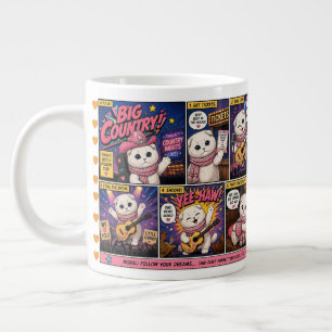 Tasse géante Country Kitty - Amour de chat - Cœurs