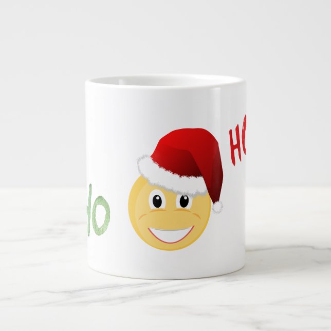 Tasse Géante Coupe de Noël Emoji Père Noël (Devant)