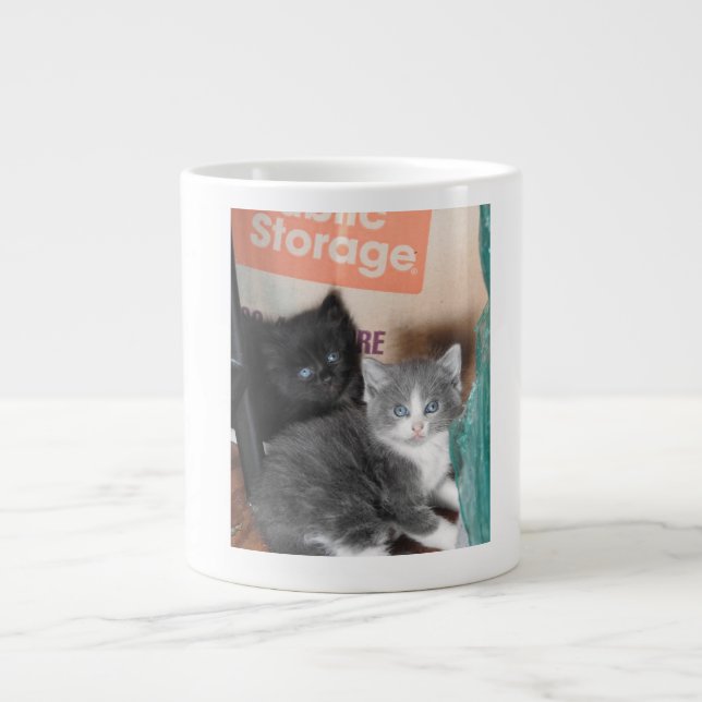 Tasse Géante Coupe des Kitten noirs et gris 2016 (Devant)