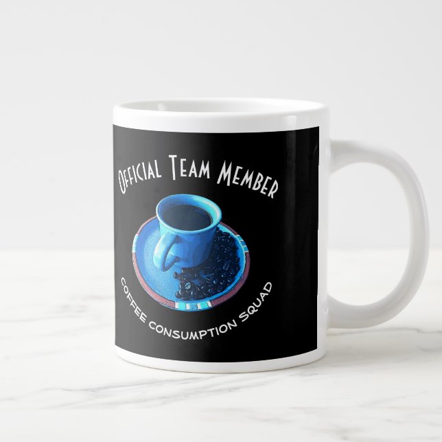 Tasse Géante Coupe et soucoupe bleu Lover Personnalisée (Droite)