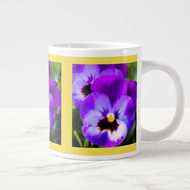 Tasse Géante Coupe violet de Pansy Jaune (Droite)