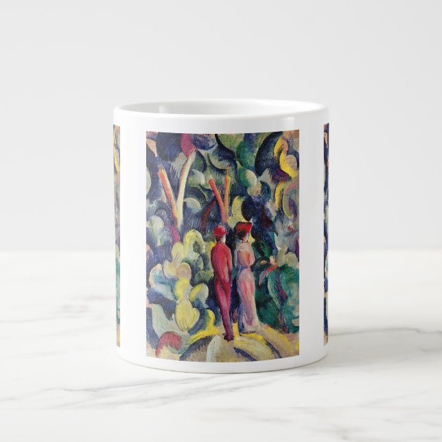 Tasse Géante Couple sur la piste forestière par August Macke (Devant)