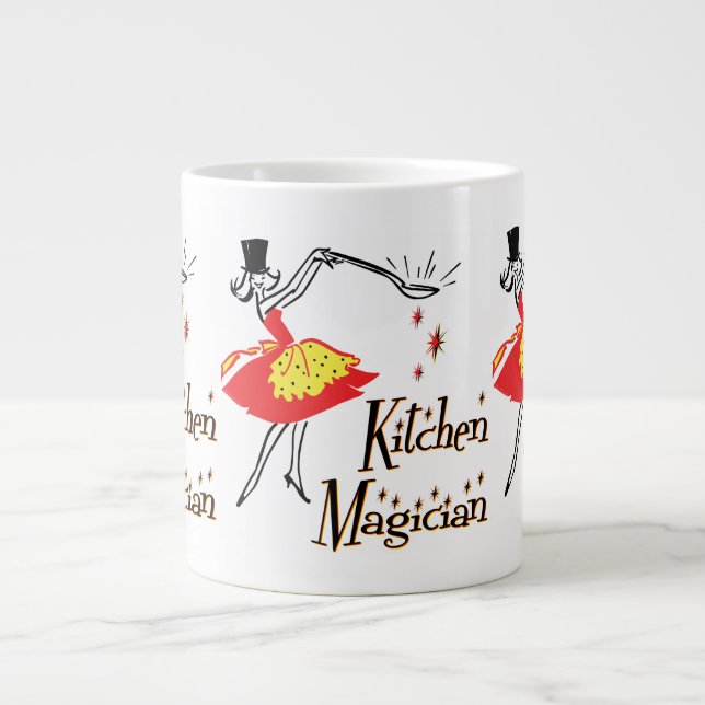 Tasse Géante Cuisine Magicien Retro Cuisine Art (Devant)
