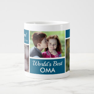 Tasse géante de collage photo de la meilleure Oma