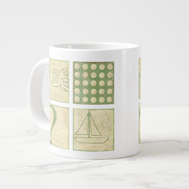 Tasse Géante Dessins de blocs de bois de contes de poissons par (Devant gauche)