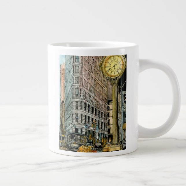 Tasse Géante Destinations | Horloge Vintage de la cinquième ave (Droite)
