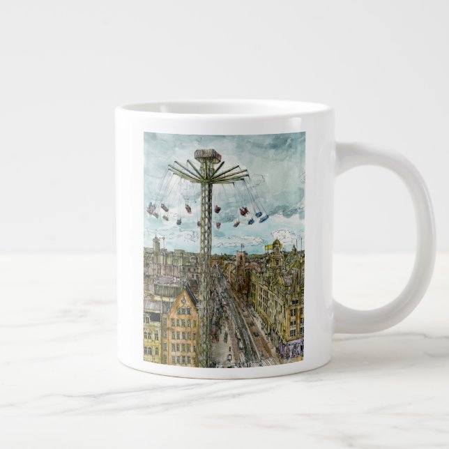 Tasse Géante Destinations | Watercolor European Swing Ride (Droite)