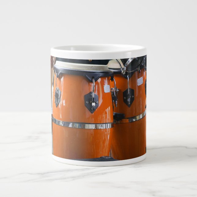 Tasse Géante Drums de conga orange vif photo (Devant)