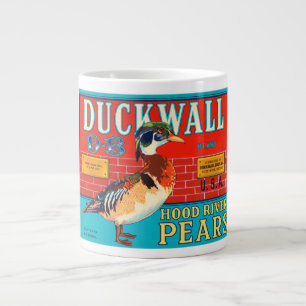 Tasse Géante Duckwall Hood River Pears Vintage Crate Étiquette