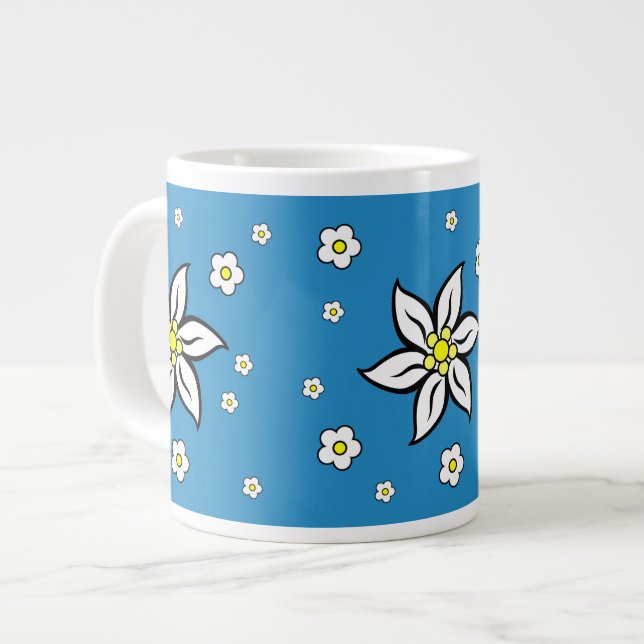Tasse Géante Edelweiss sur Blue (Devant gauche)
