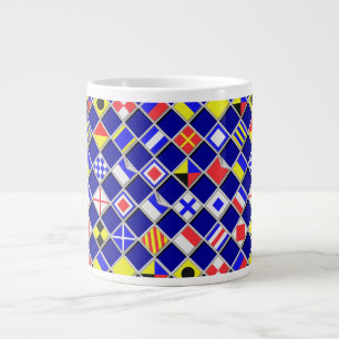Tasse Géante Effet 3D À damiers Nautique Drapeaux Motif