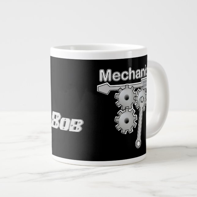 Tasse Géante Engins et outils de nom mécanique (Devant droit)