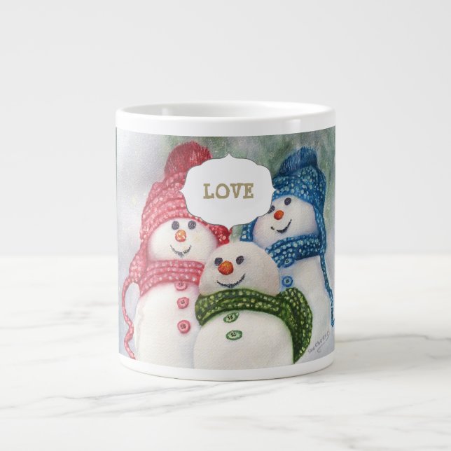 TASSE GÉANTE FAMILLE D'AMATEURS DE NEIGE (Devant)