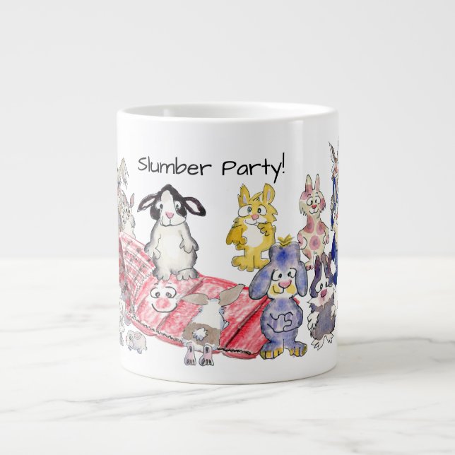 Tasse Géante Fête de bois d'oeuvre 21 lapins de dessin gros caf (Devant)