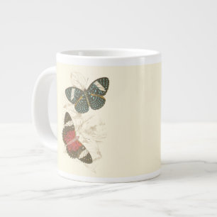 Tasse Géante Feuilles sépias aux papillons colorés