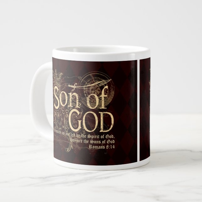 Tasse Géante Fils de Dieu, chrétien de 8h14 de Romains (Devant gauche)