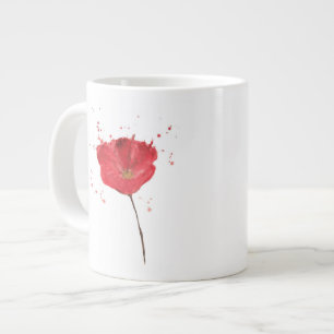 Tasse Géante Fleur de pavot à aquarelle peinte 2