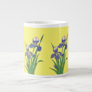 Tasse Géante Fleurs d'iris de jardin de printemps violettes flo