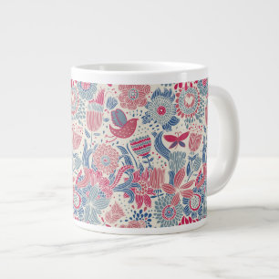 Tasse Géante Flore avec oiseau et papillon