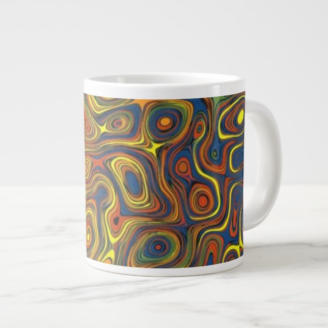 Tasse Géante Fou Épersion Jumbo-size Mug, Conception abstraite (Devant droit)