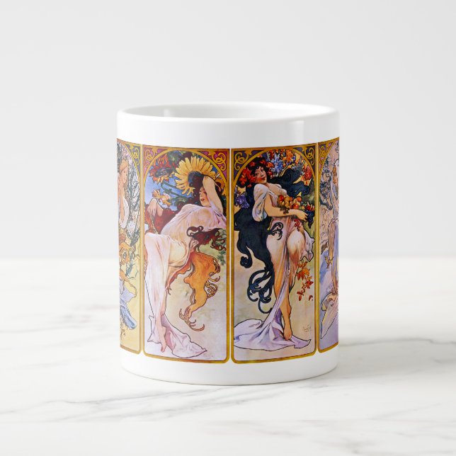 Tasse Géante Four Seasons by Alfons Mucha (Devant)