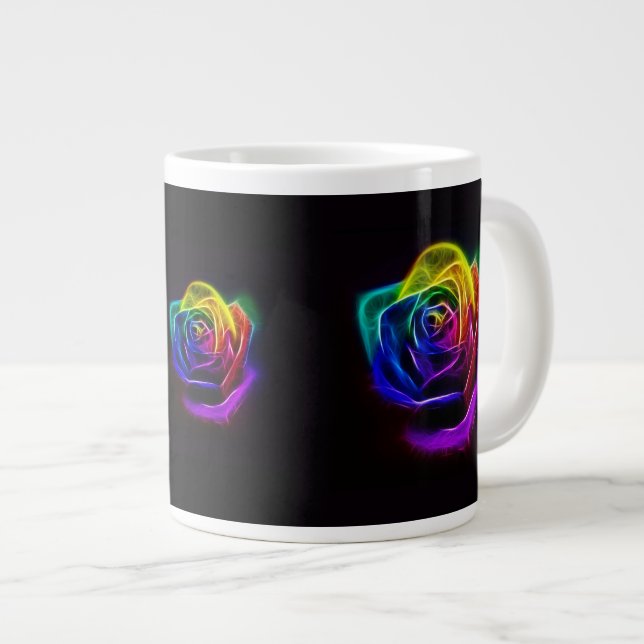 Tasse Géante Fractale Rose arc-en-ciel (Devant droit)