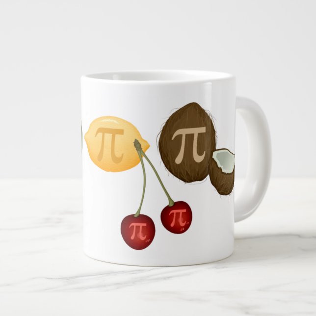 Tasse Géante Fruit Pi, Pi sur divers fruits (Devant droit)