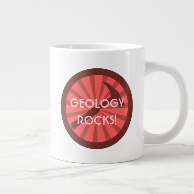 Tasse Géante géologie rocks! Insigne marteau (Droite)