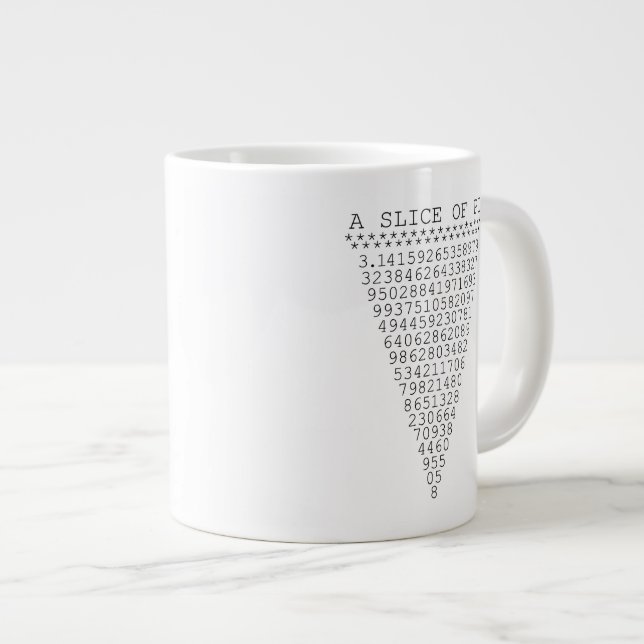 Tasse Géante Graphisme d'une tranche de Pi (Devant droit)
