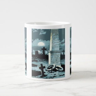 Tasse Géante Halloween vintage, cimetière effrayant avec des to