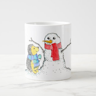 Tasse Géante Hérisson et bonhomme de neige