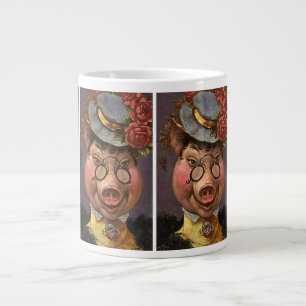 Tasse Géante Humour Vintage, Dame Porcine Victorienne Ridicule