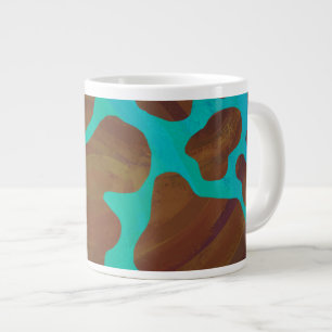 Tasse Géante Impression Brown et Turquoise de vache