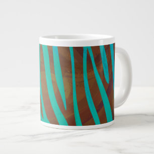 Tasse Géante Impression Brown et Turquoise Zebra