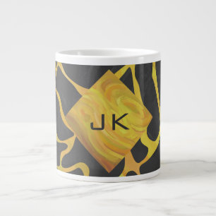 Tasse Géante Impression Giraffe noir et jaune