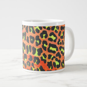 Tasse Géante Impression léopard orange et jaune