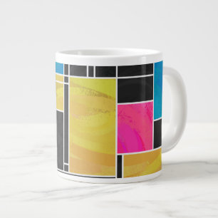 Tasse Géante Impression noir rose bleu monochrome