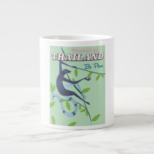 Tasse Géante imprimé de voyage vintage Thaïlande Monkey