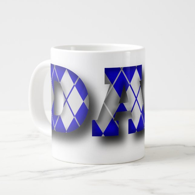 Tasse Géante Jacquard papa bleu et gris (Devant gauche)