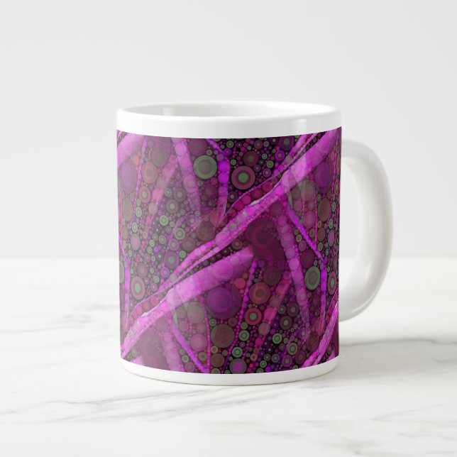 Tasse Géante Joli pourpre Cercles concentrés Abstraits Mosaïque (Devant droit)