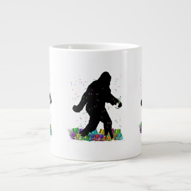 Tasse Géante Joue À La Squatchine Au Nouvel An (Devant)