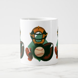 Tasse Géante Joueur de baseball de sports vintage, receveur ave