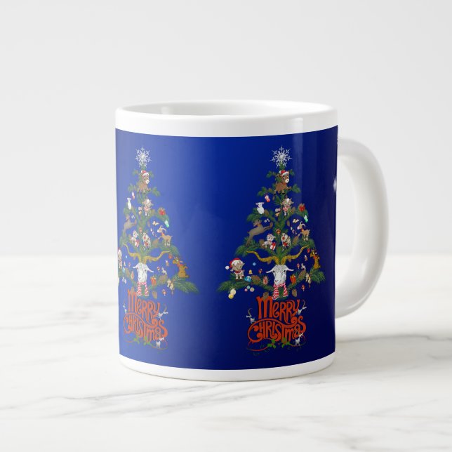 Tasse Géante Joyeux AMATEUR DE CHÈVRE DE Noël" ARBRE DE Noël (Devant droit)