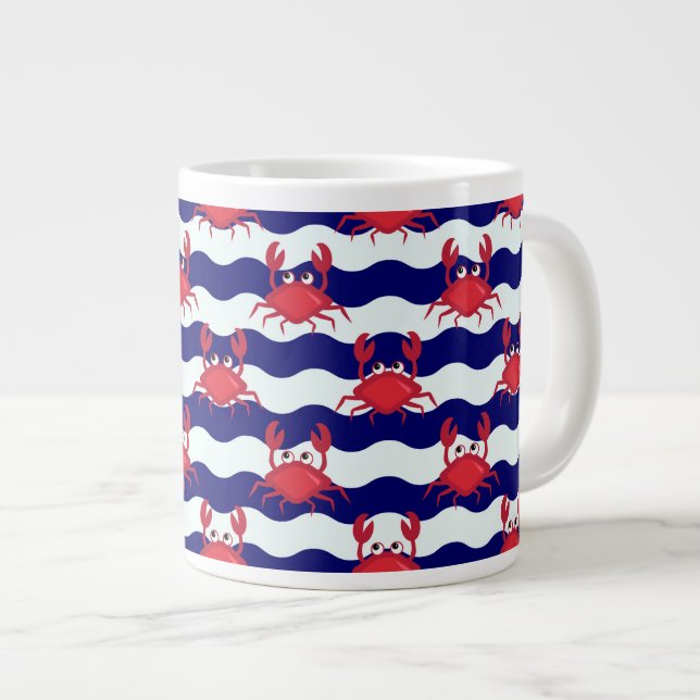 Tasse Géante Joyeux Motif de crabes (Devant droit)